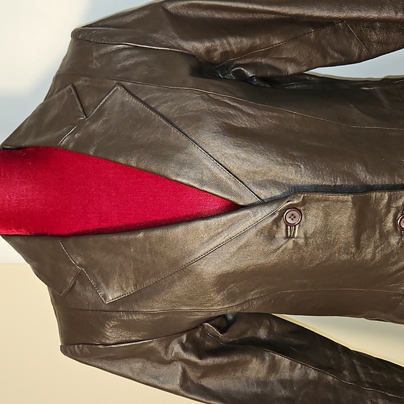 Women's Sable Brown Leather Jacket Size 8 - Picture 2 of 6